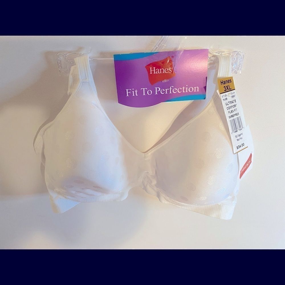 💥Hanes Oh So Light foam comfortflex fit wireless T-Shirt Full Coverage Bra 3XL